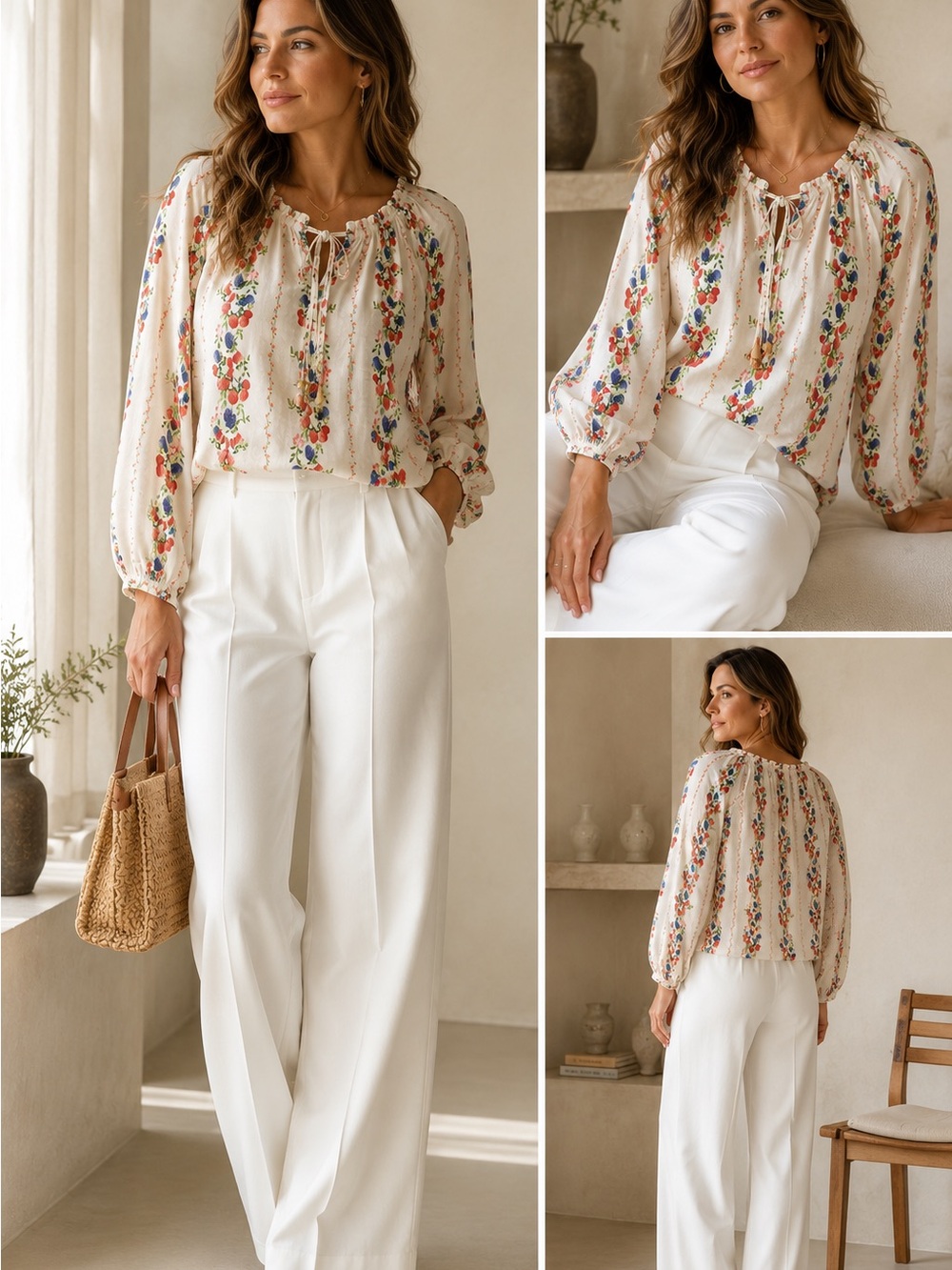 Hope Springs Women's Floral Peasant Blouse – XL